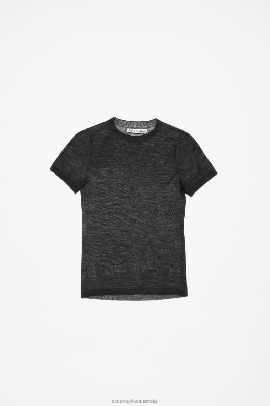 Sheer knit t-shirt Black Acne Studios R66LJ73 Apparel