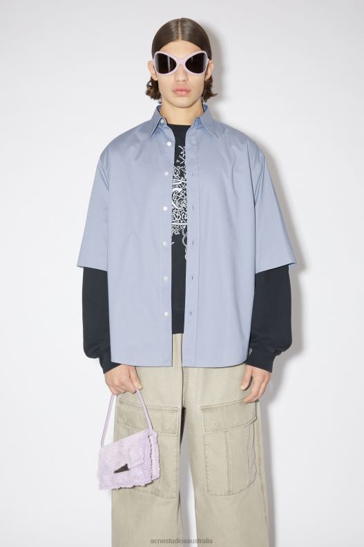 Short sleeve button-up Dusty Blue Acne Studios R66LJ1004 Apparel