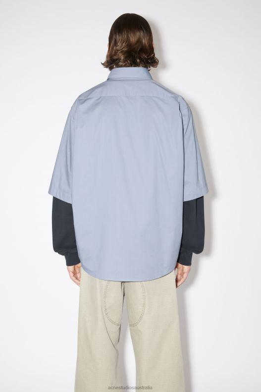 Short sleeve button-up Dusty Blue Acne Studios R66LJ1004 Apparel