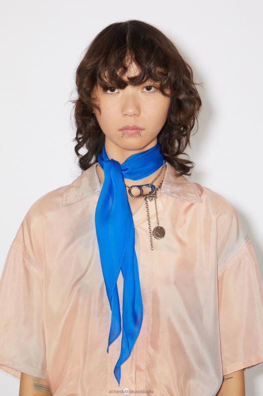 Silk scarf Electric Blue Acne Studios R66LJ530 Accessories