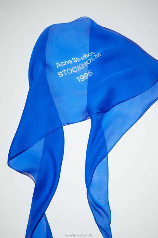 Silk scarf Electric Blue Acne Studios R66LJ530 Accessories