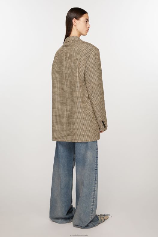 Single-breasted jacket Multi Brown Acne Studios R66LJ125 Apparel