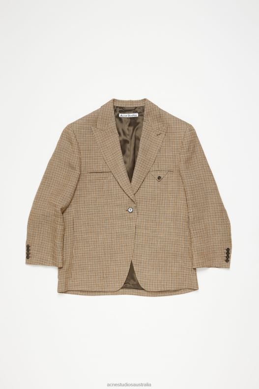 Single-breasted jacket Multi Brown Acne Studios R66LJ125 Apparel