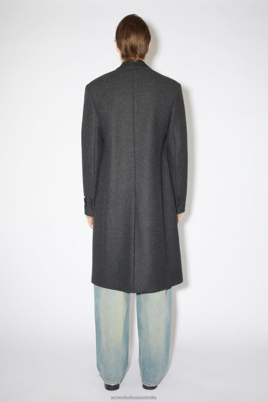 Single-breasted wool blend coat Dark Grey Melange Acne Studios R66LJ907 Apparel