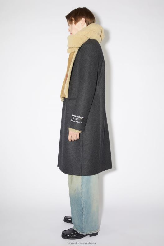 Single-breasted wool blend coat Dark Grey Melange Acne Studios R66LJ907 Apparel