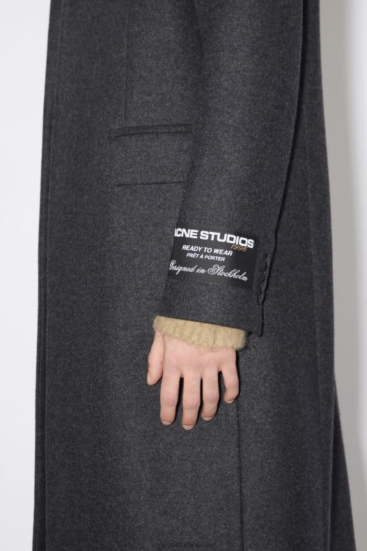 Single-breasted wool blend coat Dark Grey Melange Acne Studios R66LJ907 Apparel