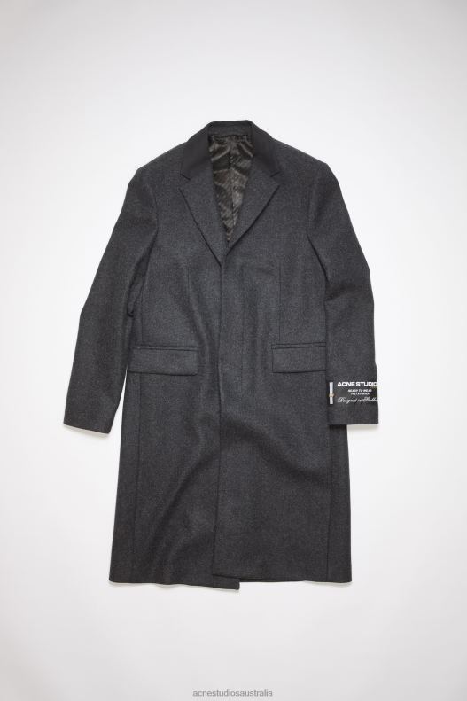 Single-breasted wool blend coat Dark Grey Melange Acne Studios R66LJ907 Apparel