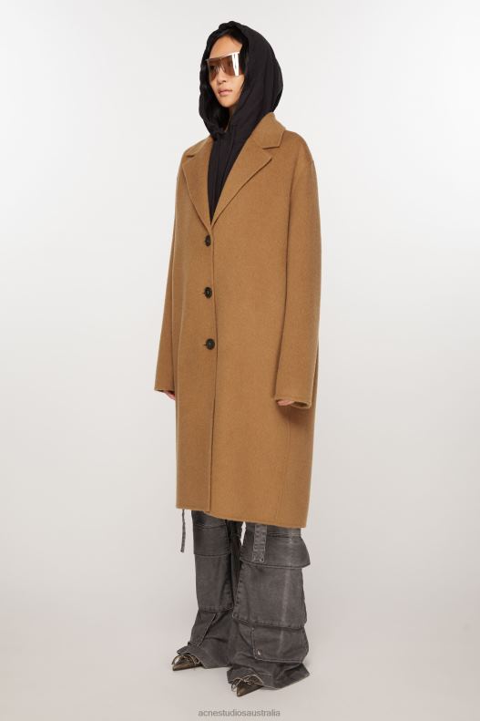 Single-breasted wool coat Camel Beige Acne Studios R66LJ12 Apparel