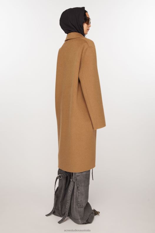 Single-breasted wool coat Camel Beige Acne Studios R66LJ12 Apparel