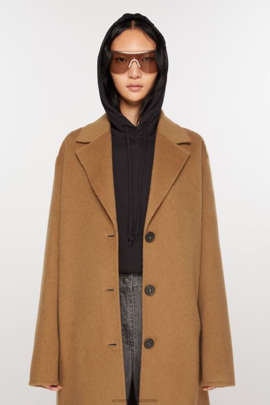 Single-breasted wool coat Camel Beige Acne Studios R66LJ12 Apparel