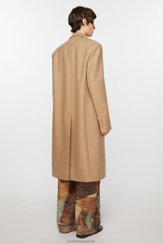 Single-breasted wool coat Camel Beige Acne Studios R66LJ886 Apparel