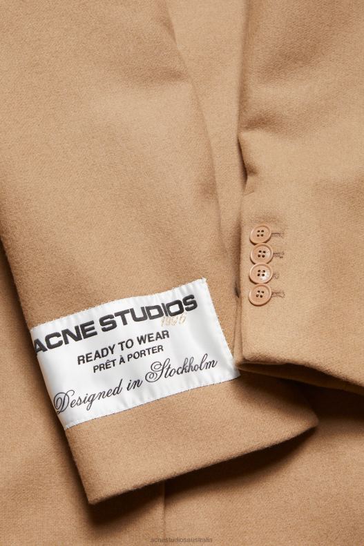 Single-breasted wool coat Camel Beige Acne Studios R66LJ886 Apparel