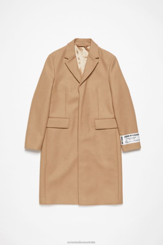 Single-breasted wool coat Camel Beige Acne Studios R66LJ886 Apparel