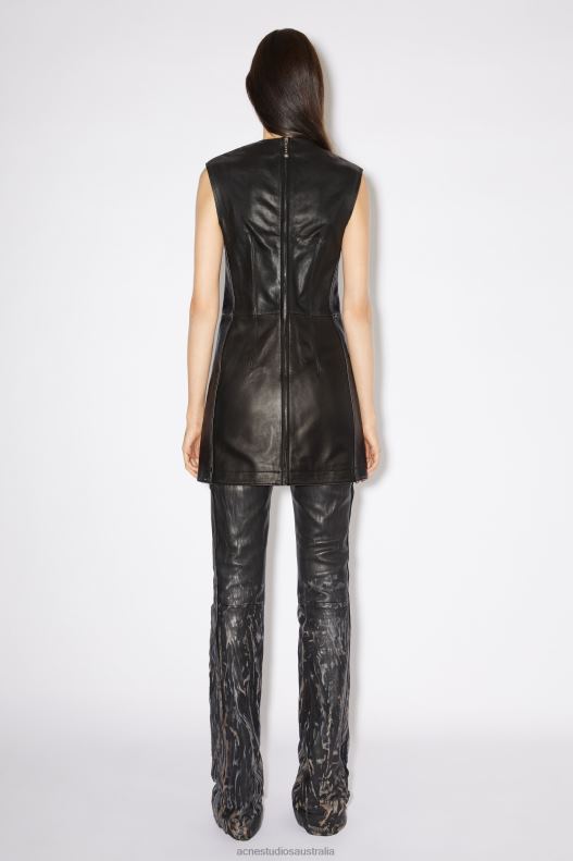 Sleeveless leather dress Runway Show Black Acne Studios R66LJ276 Apparel