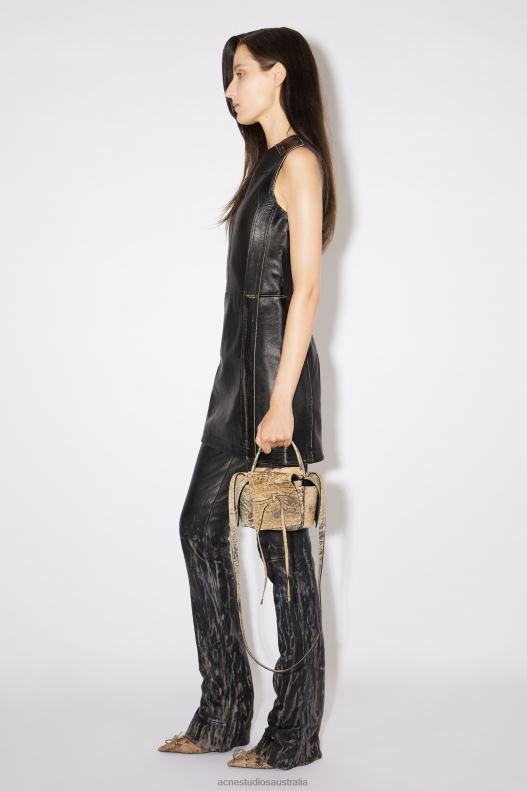 Sleeveless leather dress Runway Show Black Acne Studios R66LJ276 Apparel