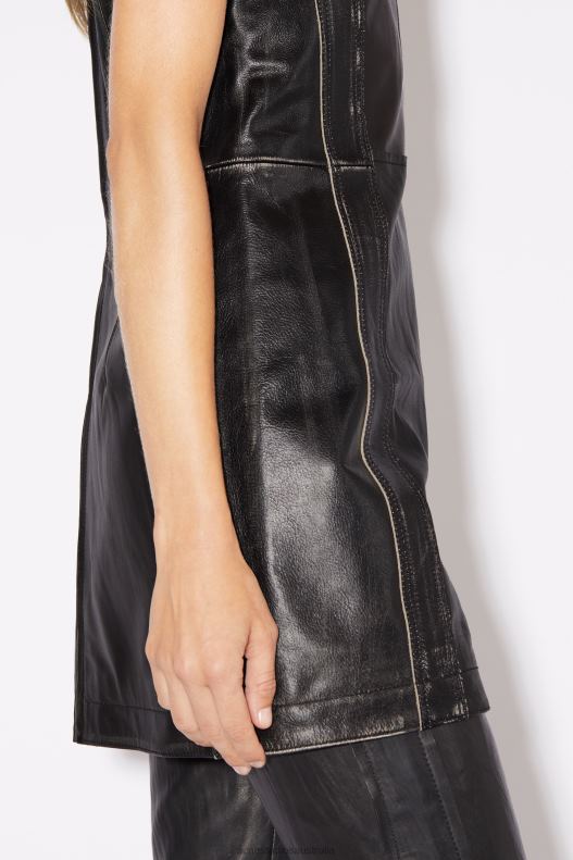 Sleeveless leather dress Runway Show Black Acne Studios R66LJ276 Apparel