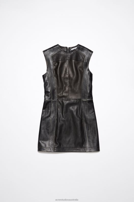 Sleeveless leather dress Runway Show Black Acne Studios R66LJ276 Apparel