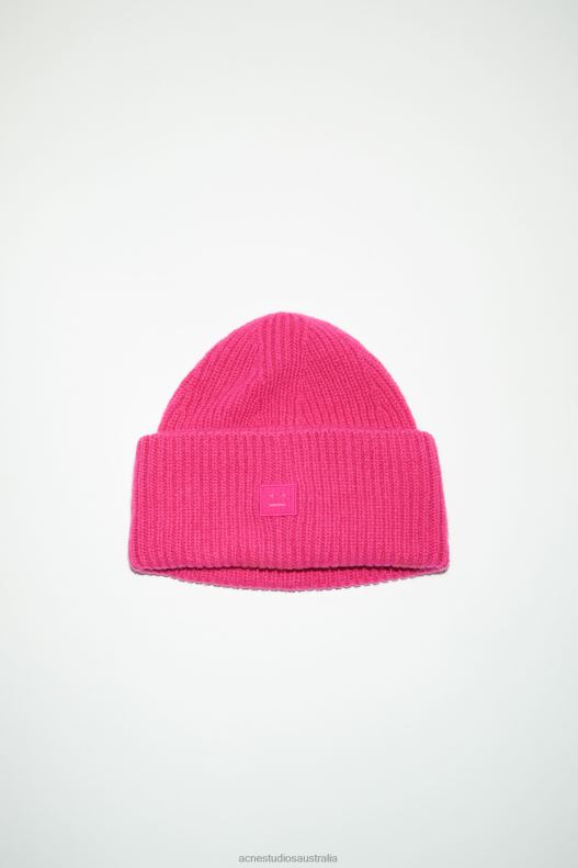 Small face logo beanie Bright Pink Acne Studios R66LJ805 Accessories