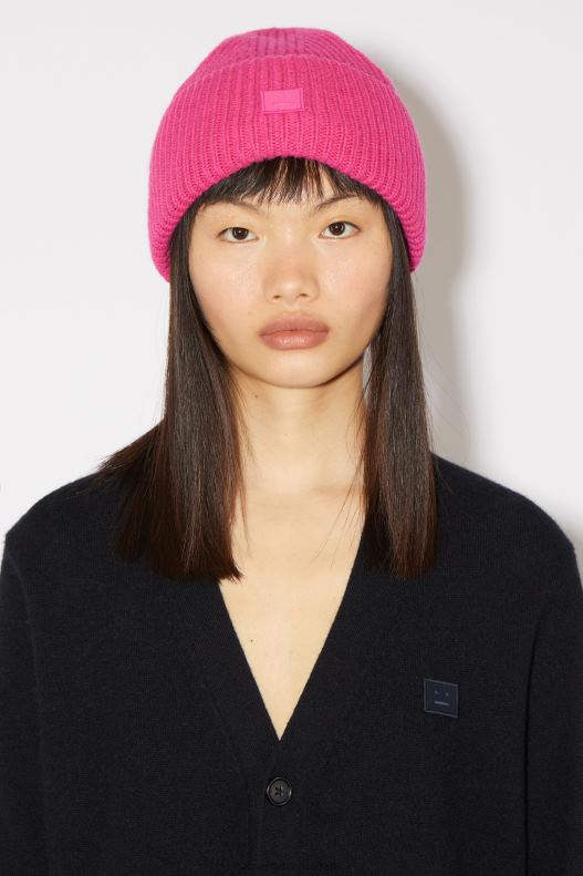 Small face logo beanie Bright Pink Acne Studios R66LJ805 Accessories