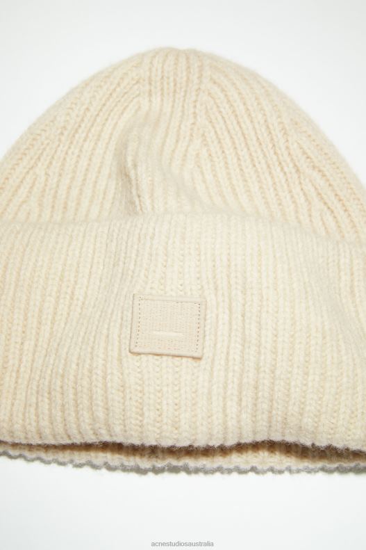 Small face logo beanie Oatmeal Melange Acne Studios R66LJ812 Accessories