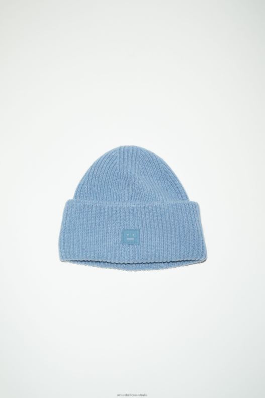 Small face logo beanie Steel Blue Melange Acne Studios R66LJ643 Accessories