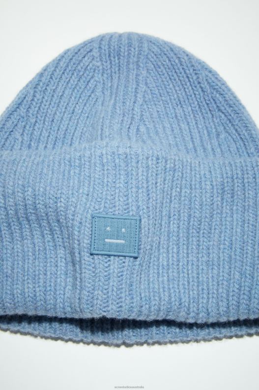 Small face logo beanie Steel Blue Melange Acne Studios R66LJ643 Accessories