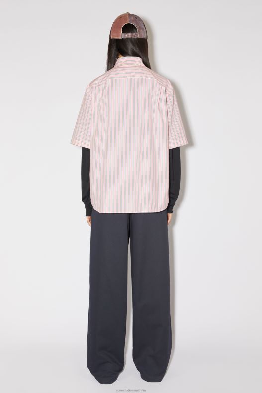 Stripe button-up shirt Unisex Pink/Yellow Acne Studios R66LJ177 Apparel