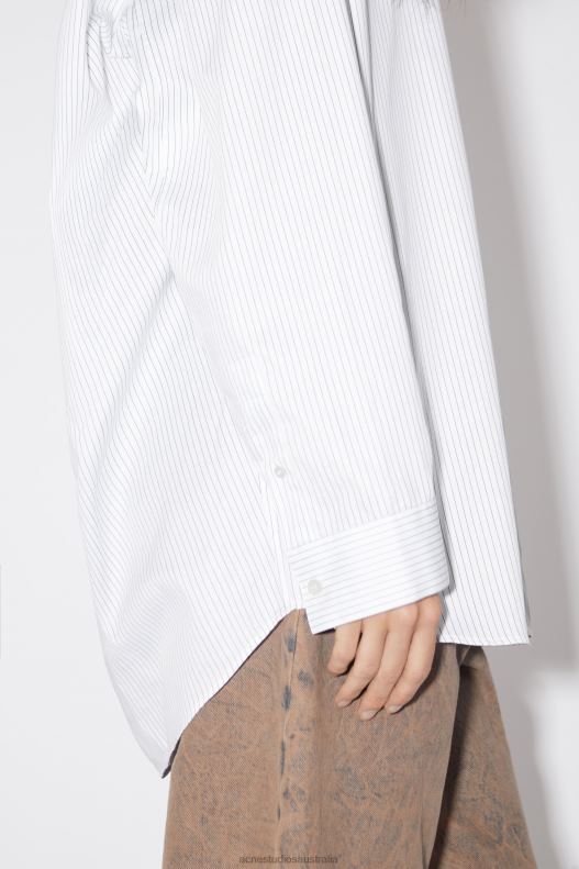 Stripe button-up shirt White/Blue Acne Studios R66LJ185 Apparel