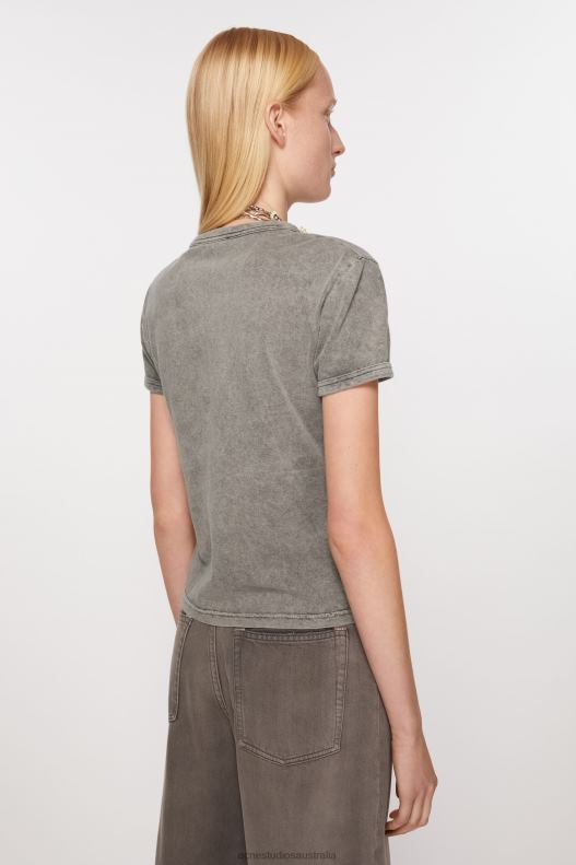 T-shirt blurred logo - Fitted fit Faded Grey Acne Studios R66LJ196 Apparel