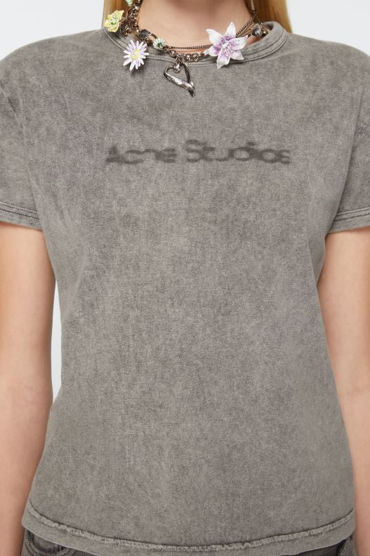 T-shirt blurred logo - Fitted fit Faded Grey Acne Studios R66LJ196 Apparel