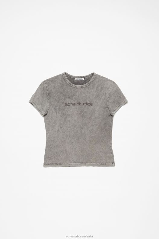 T-shirt blurred logo - Fitted fit Faded Grey Acne Studios R66LJ196 Apparel