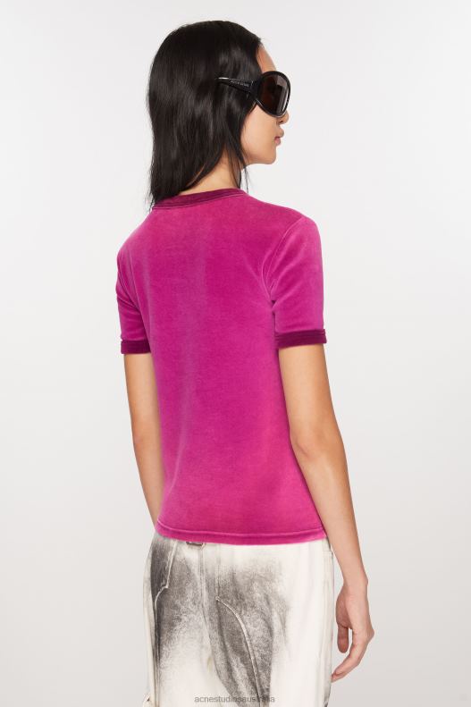 T-shirt logo - fitted fit Magenta Pink Acne Studios R66LJ377 Apparel