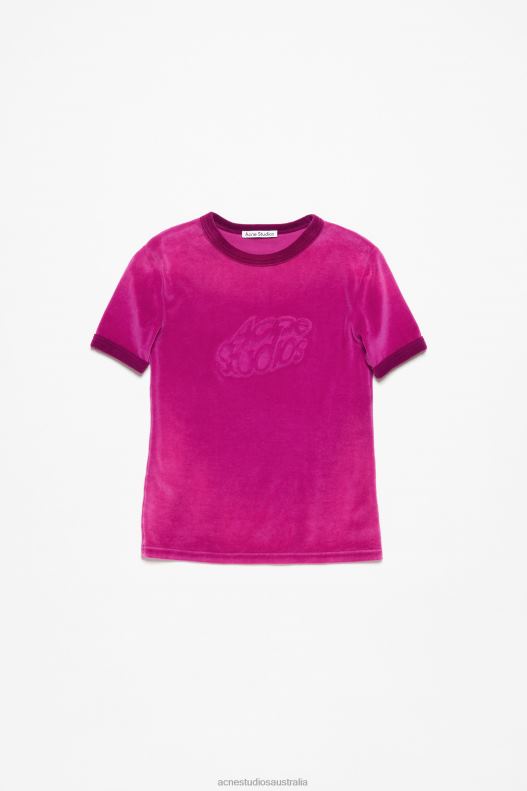 T-shirt logo - fitted fit Magenta Pink Acne Studios R66LJ377 Apparel