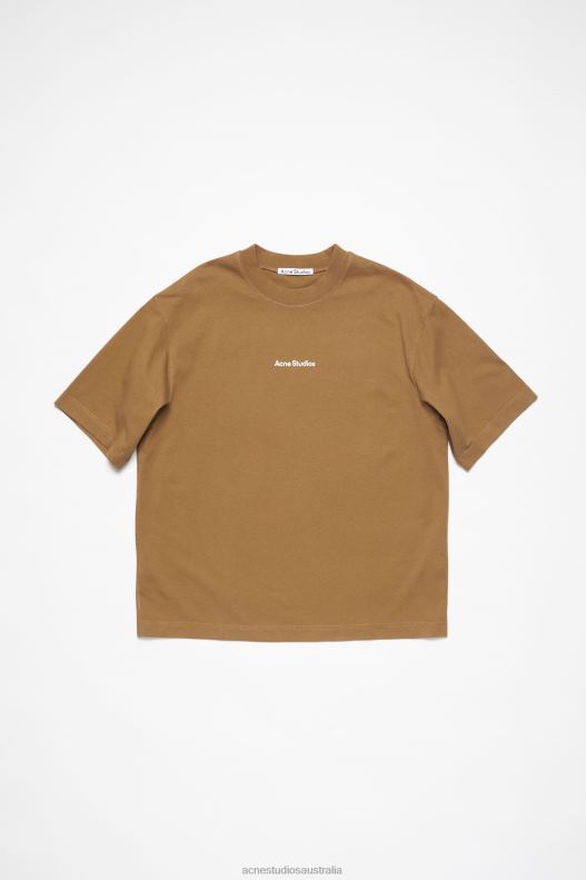 T-shirt logo Mud Beige Acne Studios R66LJ1089 Apparel