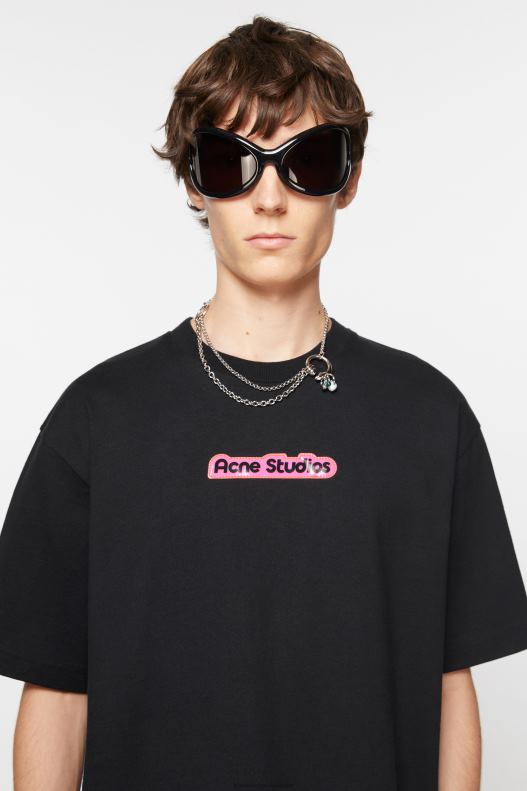 T-shirt patch logo Black Acne Studios R66LJ1088 Apparel