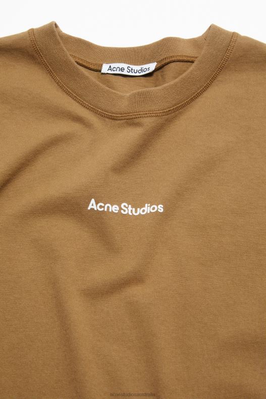 T-shirt stamp logo Mud Beige Acne Studios R66LJ364 Apparel