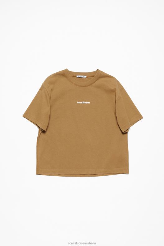 T-shirt stamp logo Mud Beige Acne Studios R66LJ364 Apparel