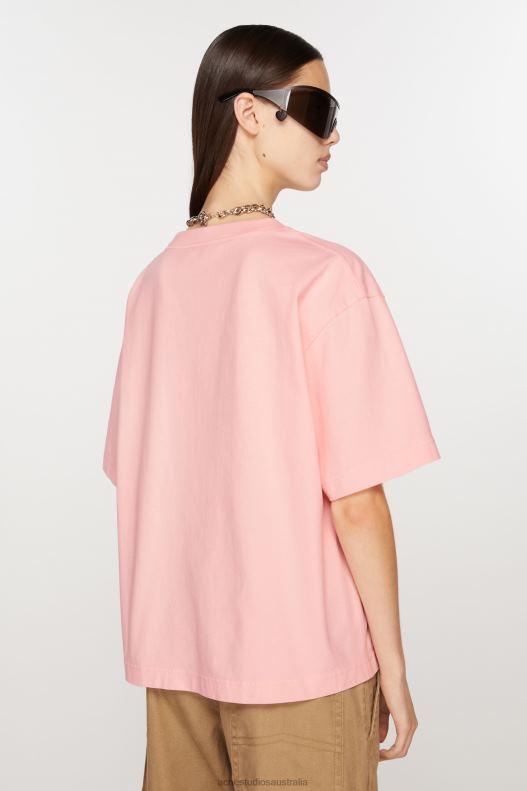 T-shirt stamp logo Pale Pink Acne Studios R66LJ362 Apparel