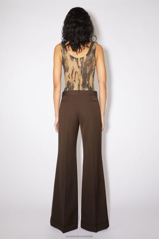 Tailored flared trousers Chestnut Brown Acne Studios R66LJ328 Apparel