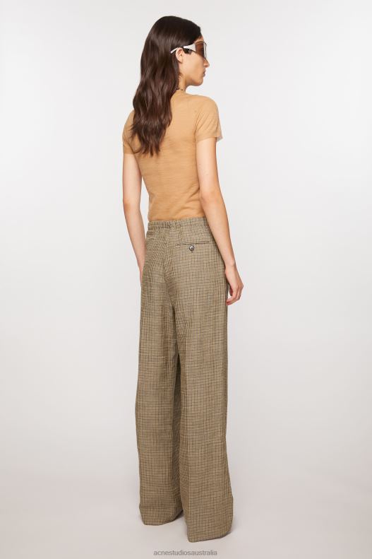 Tailored linen blend trousers Multi Brown Acne Studios R66LJ288 Apparel