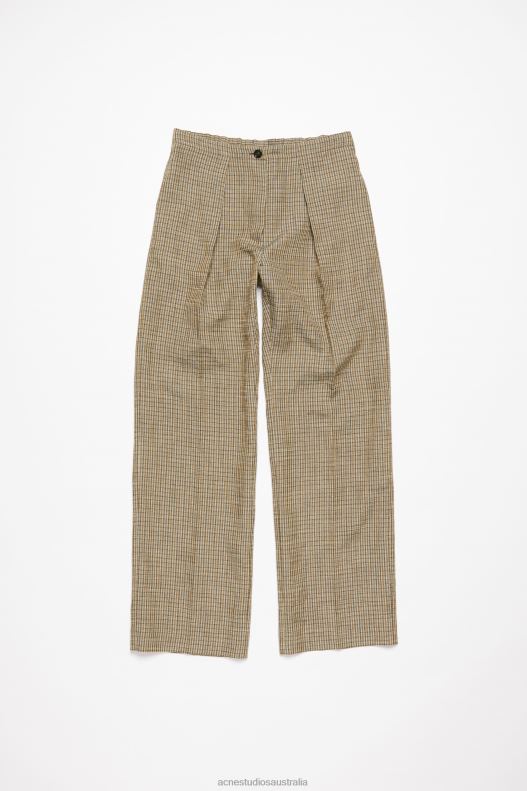 Tailored linen blend trousers Multi Brown Acne Studios R66LJ288 Apparel