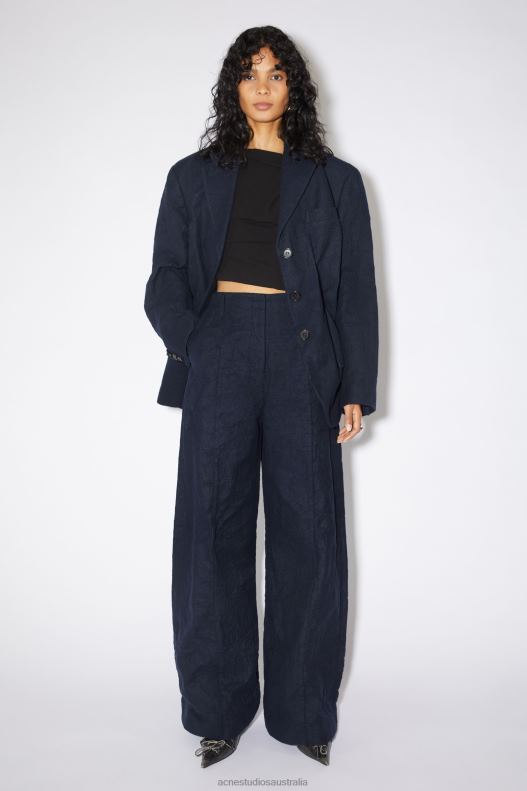 Tailored wool blend trousers Runway Show Navy Blue Acne Studios R66LJ322 Apparel