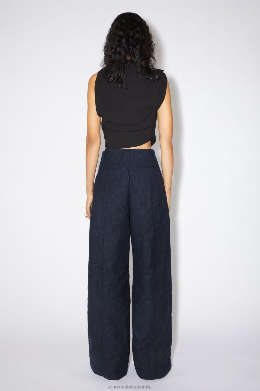 Tailored wool blend trousers Runway Show Navy Blue Acne Studios R66LJ322 Apparel