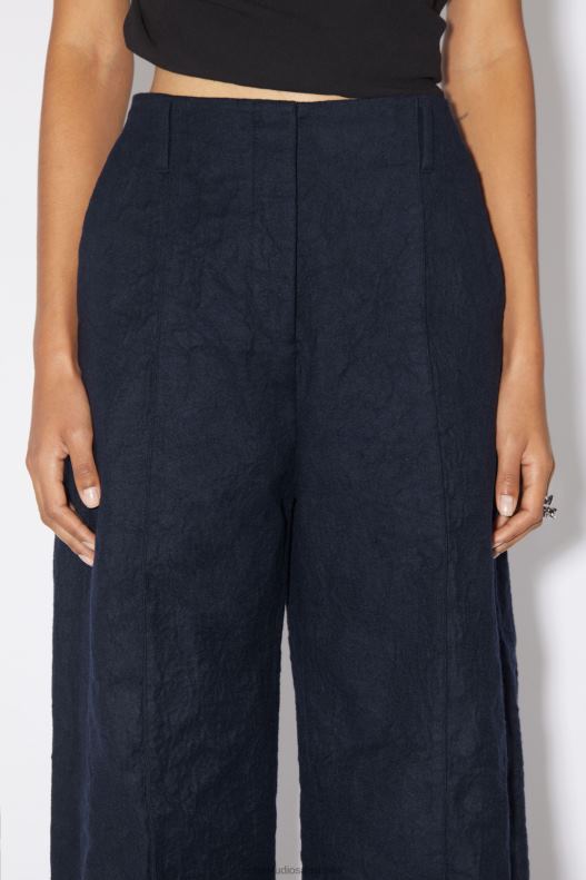 Tailored wool blend trousers Runway Show Navy Blue Acne Studios R66LJ322 Apparel