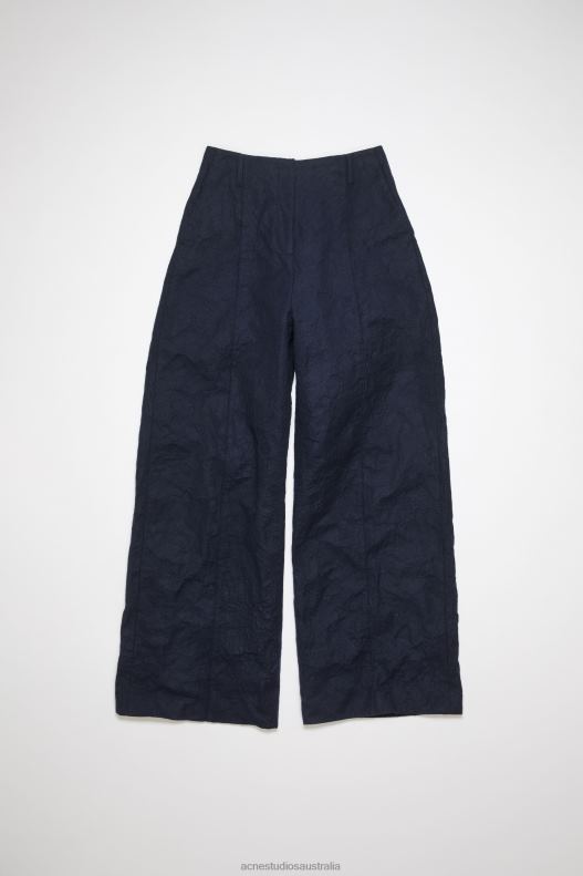 Tailored wool blend trousers Runway Show Navy Blue Acne Studios R66LJ322 Apparel