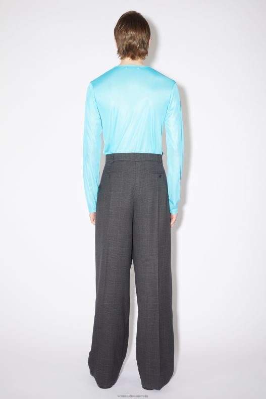 Tailored wool blend wrap trousers Grey/Black Acne Studios R66LJ1065 Apparel