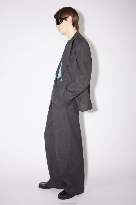 Tailored wool blend wrap trousers Grey/Black Acne Studios R66LJ1065 Apparel