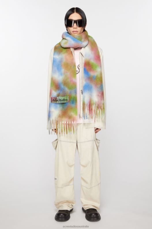 Tie-dye alpaca wool scarf Green Multi Acne Studios R66LJ571 Accessories