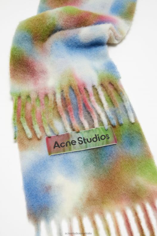 Tie-dye alpaca wool scarf Green Multi Acne Studios R66LJ571 Accessories