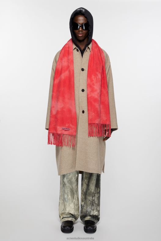 Tie-dye wool scarf - Narrow Bright Pink Acne Studios R66LJ804 Accessories